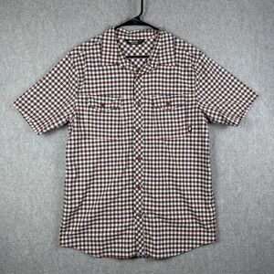 Outdoor Research Shirt Mens Size Large Red Blue Gingham Button Down Hiking Shirt